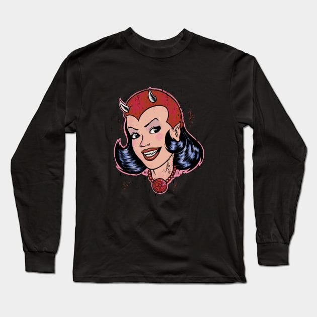 DEVIL GIRL Long Sleeve T-Shirt by AtomicMadhouse